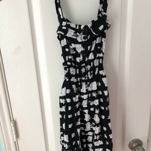 Black and White Polka Dot Midi Dress